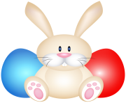 Easter Rabit whit Eggs PNG Clip Art