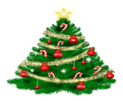 Christmas Tree with Christmas Ornaments and Star PNG Clipar