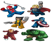 spiderman thor wolverine ironman hulk captainamerica lego clip art