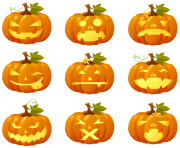 Halloween Pumpkin Smiles Collection PNG Clipart