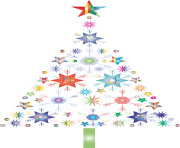 abstract snowflake christmas tree png