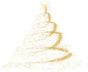 Gold Christmas Tree PNG Clip Art