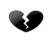 emoji black heart broken Png