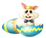 Easter Bunny with Crown PNG Clipart Picture