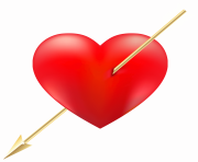 Red Heart with Arrow PNG Clipart