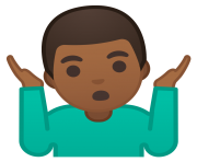 man shrugging emoji medium dark skin tone