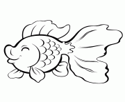 cute cartoon gold fish black and white clipart