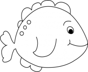 kids fish black and white clipart