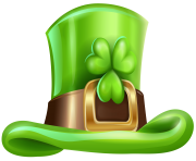 St Patricks Day Hat with Shamrock Transparent PNG Clip Art Image