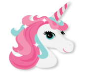 3d cartoon unicorn clipart