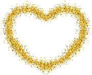 Decorative Gold Heart Transparent Image