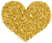 Decorative Golden Heart Transparent Image