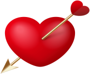 Heart with Cupid Arrow PNG Clipart