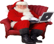 santa claus on computer to order gifts