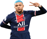 kylian mbappe psg render blue hair